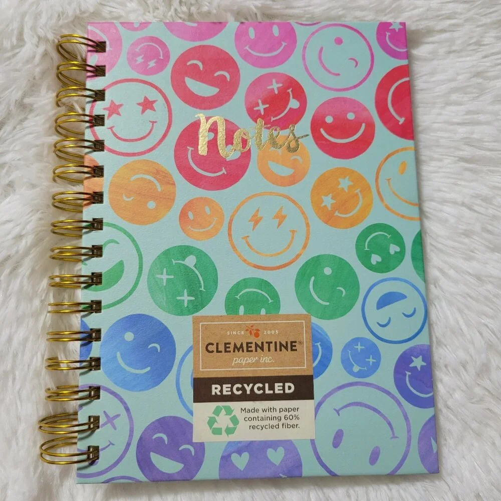Clementine Paper Co. Smiley Face Spiral Notebook